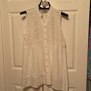 Masala Sleeveless white cotton tunic